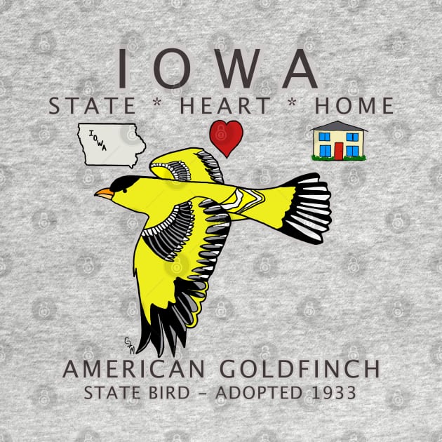 Iowa - American Goldfinch - State, Heart, Home - state symbols by cfmacomber